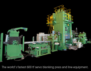 600 tf servo blanking press and line equipment.